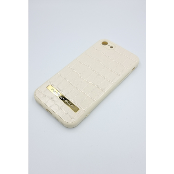 CROCO BEIGE -Ljusbrun mobilskal med hållare till Iphone 7/8PLUS beige
