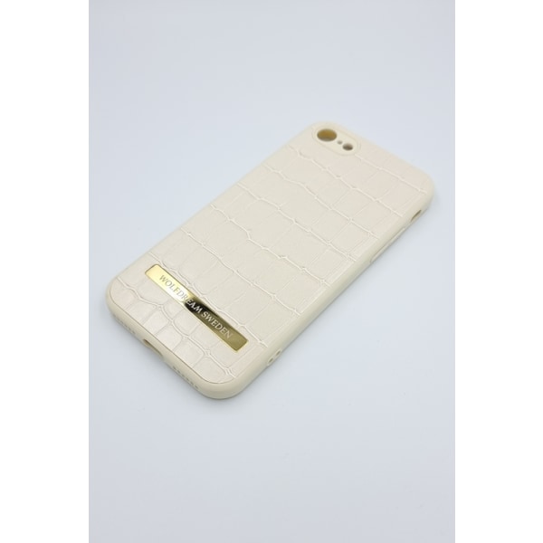 CROCO BEIGE -Ljusbrun mobilskal med mobilhållare till Iphone 7/8 beige