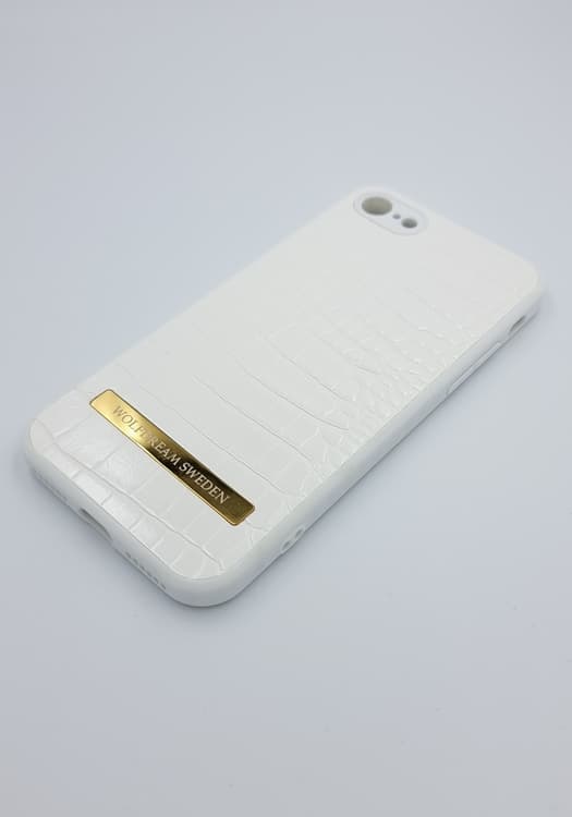CROCO WHITE-Vit mobilskal med hållare till Iphone 7/8PLUS vit