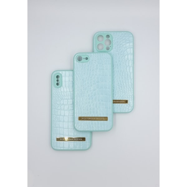 CROCO TURQUOISE- Turkos mobilskal med hållare till Iphone X/XS turkos