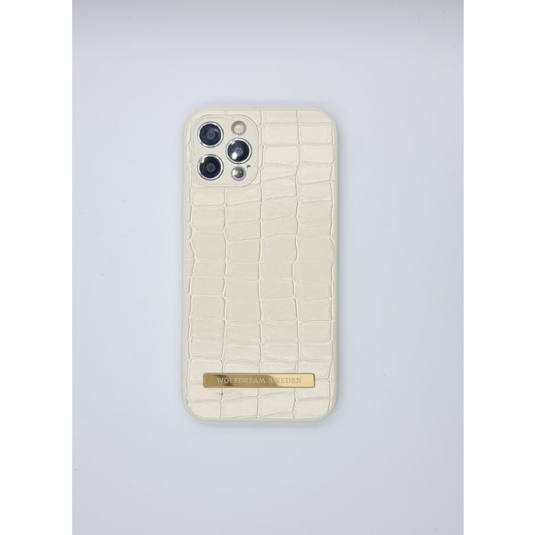 CROCO BEIGE -Ljusbrun mobilskal med mobilhållare till Iphone 11 beige