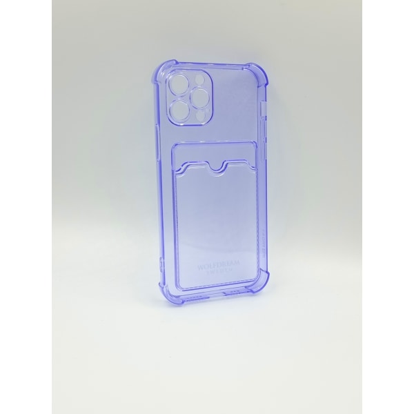 Lila Transparent mobilskal med korthållare till Iphone 11PROMAX lila