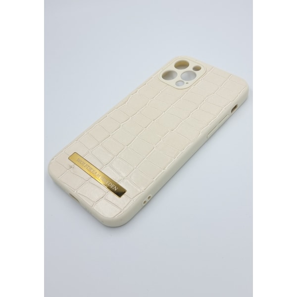 CROCO BEIGE -Ljusbrun mobilskal med hållare till Iphone 12PROMAX beige