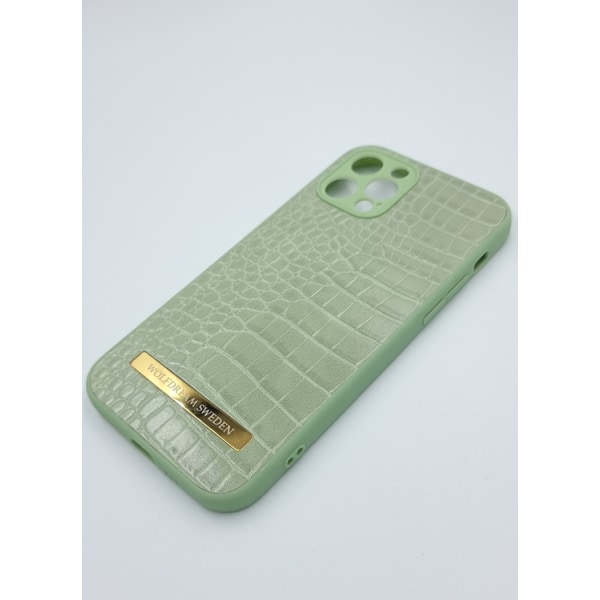 CROCO FERN-Pastell Grön skal med hållare till Iphone 12PROMAX grön