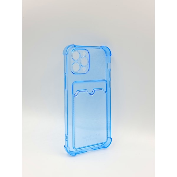 Blå Transparent mobilskal med korthållare till Iphone 13PRO blå