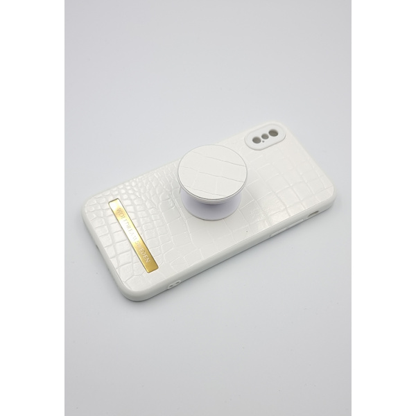 CROCO WHITE-Vit mobilskal med mobilhållare till Iphone 11PRO vit