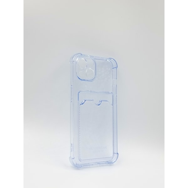 Sky blå Transparent mobilskal med korthållare till Iphone 13PRO blå