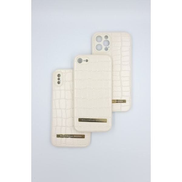 CROCO BEIGE -Ljusbrun mobilskal med mobilhållare till Iphone 11 beige