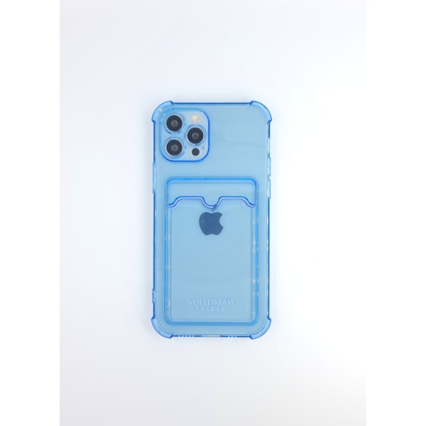 Blå Transparent mobilskal med korthållare till Iphone 13PRO blå