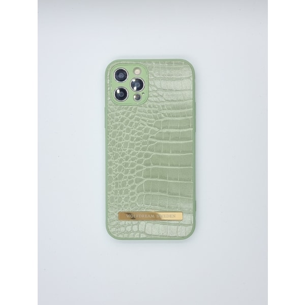 CROCO FERN-Pastell Grön mobilskal med hållare till Iphone 12MINI grön