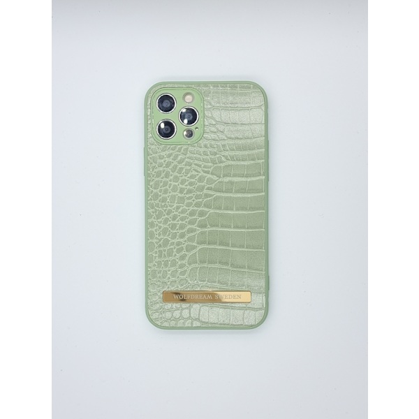 CROCO FERN-Pastell Grön mobilskal med hållare till Iphone 12PRO grön