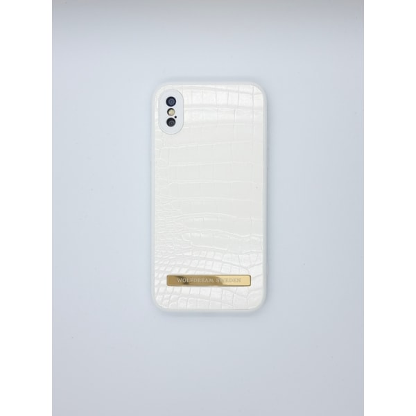 CROCO WHITE-Vit mobilskal med hållare till Iphone XSMAX vit