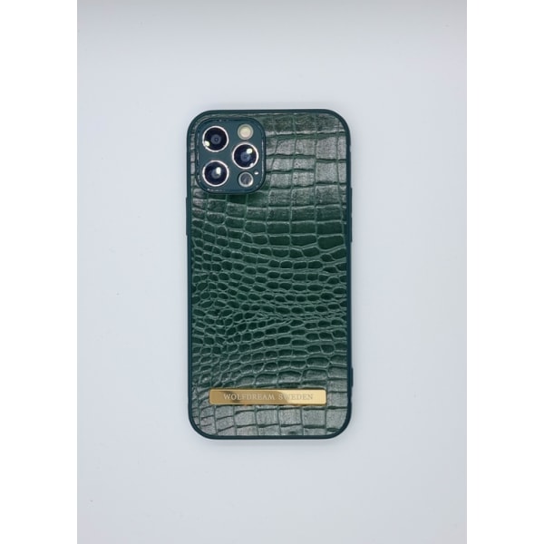 CROCO GREEN-Grön mobilskal med mobilhållare till Iphone 13PROMAX grön