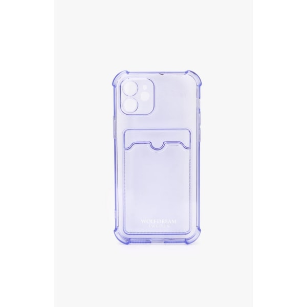 Lila Transparent mobilskal med korthållare till Iphone 13MINI lila