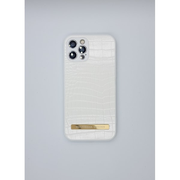 CROCO WHITE-Vit mobilskal med mobilhållare till Iphone 11PRO vit