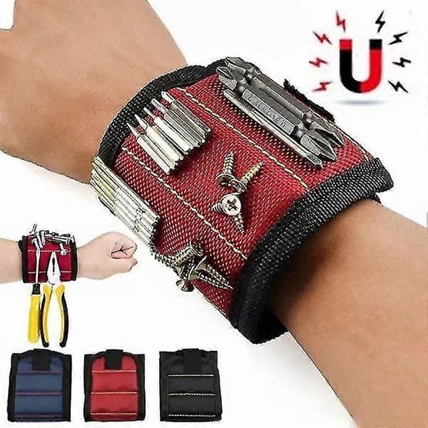 Magnetiskt armband för skruvar, spikar och verktyg