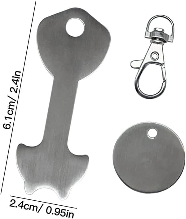 2-pack kundvagnspoletter - Nyckelringar i rostfritt stål (silver)