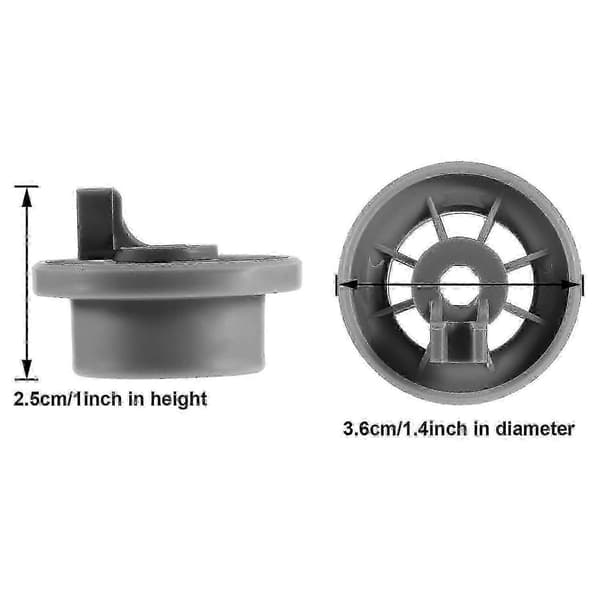Ersättningshjul för Whirlpool diskmaskin underkorg, 8 st 165314