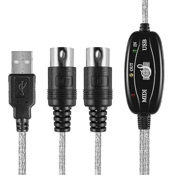 USB MIDI-gränssnittskabel för PC-musikkeyboard-adapter