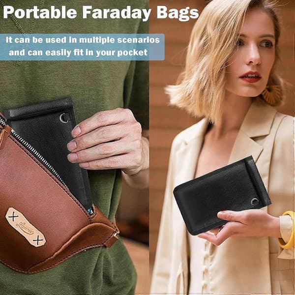 5-pack Faraday-väskor – Stöldskyddsfodral för bärbara datorer, surfplattor och telefoner