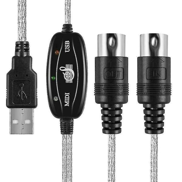 USB MIDI-gränssnittskabel för PC-musikkeyboard-adapter