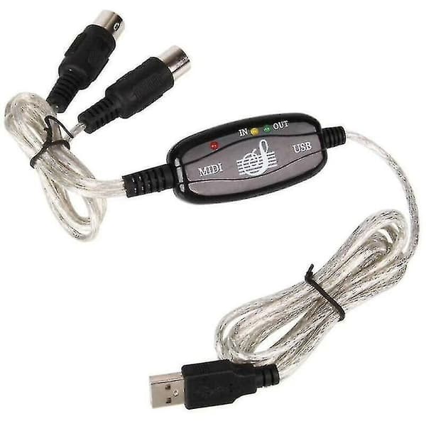 USB MIDI-gränssnittskabel för PC-musikkeyboard-adapter