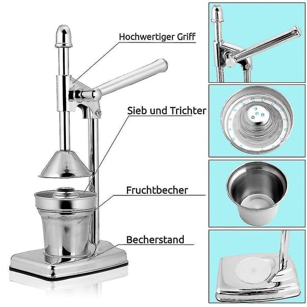 Juicer Fruktpress Rostfritt Stål Premium Apelsinpress
