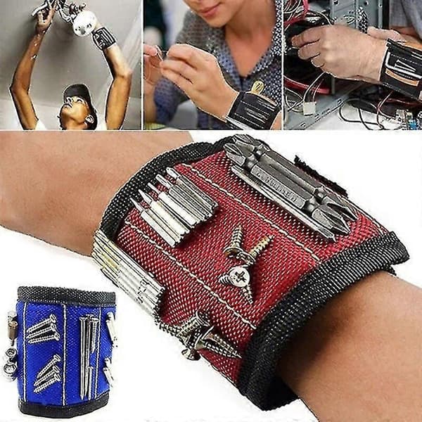 Magnetiskt armband för skruvar, spikar och verktyg