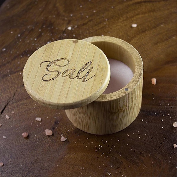 Totally Bamboo Salt Box, Bambuförvaringslåda med magnetiskt svänglock Style 3