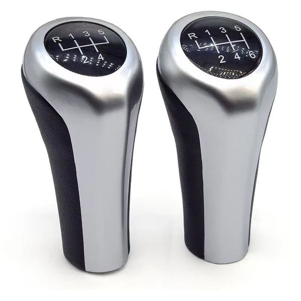 Gearknop kompatibel med BMW 1 3 5 6-serie E30 E32 E34 E36 E38 E39 E46 E53 E60 E61 E63 E81 E82 E83 E84 E87 E90 E91 E92 X1 X3 X5 - Hvid