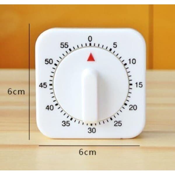 Mekanisk køkkentimer, 60-minutters timer med hørbar alarm, nedtællingstimer til madlavningskontrol, træningstidsmåling