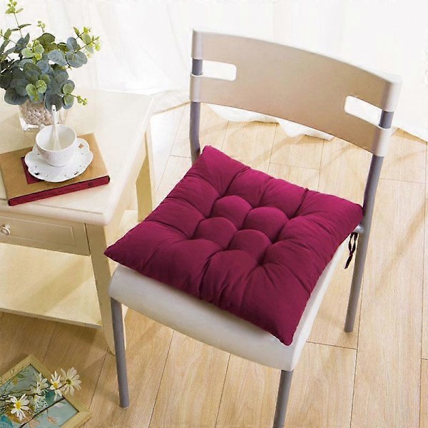 Fyrkantig Sittdyna Tjockare Stolskudde För Matplats Uteplats Hemmakontor Inomhus Utomhus Trädgård Soffa Sittdyna 40x40cm wine red