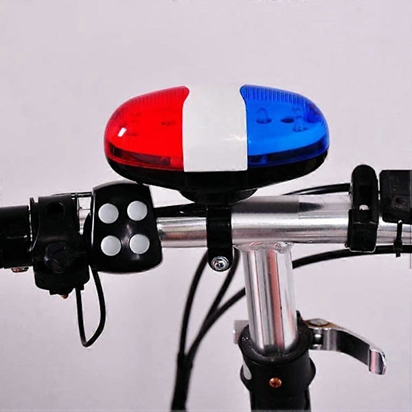 Cykel Blinklys, Cykel Horn Lys 6 LED 4 Tone Cykel Politi Sirene Advarsel Sikkerhedslys til Cykeltilbehør