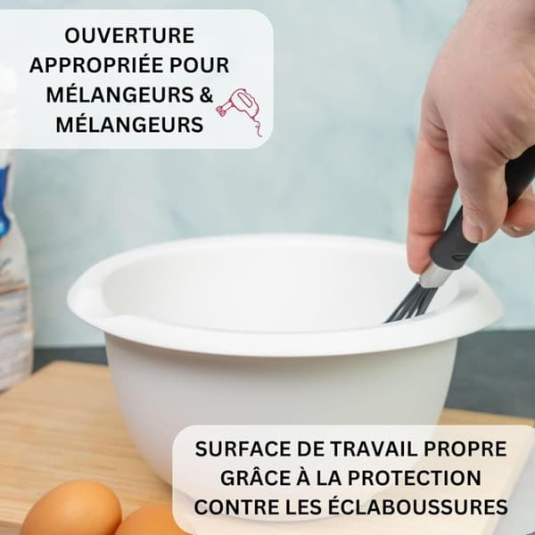 Muggebolle, 1 L, med helletut, melamin, hvit, 3154227W