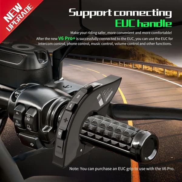 V6 Pro Motorcykel Intercom, Bluetooth Motorcykel Hjelm Intercom Kan Forbinde 6 Kørere til Ridning, Skiløb og Bjergbestigning. (1 Pakke)