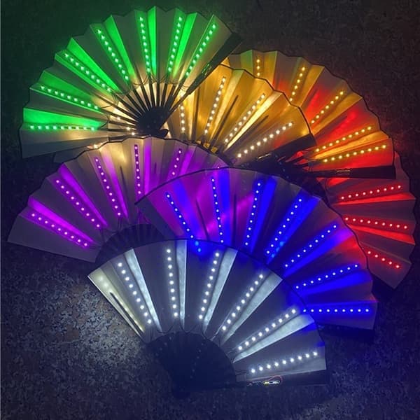 Glow Vikbar LED-fläkt Dansljus Halloween Jul Lila