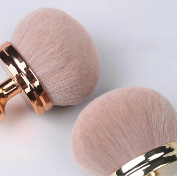 Svamped-hoved makeupbørste Bløde børster Løs pudderbørste Bærbar foundation Rose Gold