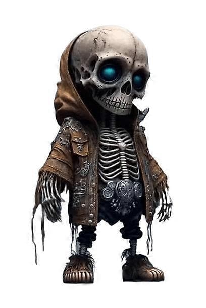 2025 Halloween Resin Kul Skjelett Figur Doll Orange