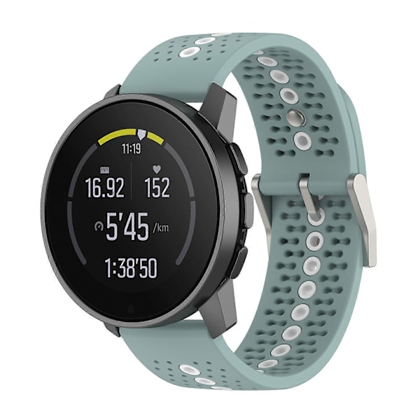 Farverig hul silikonerem til Suunto 9 Peak Rock Cyan White