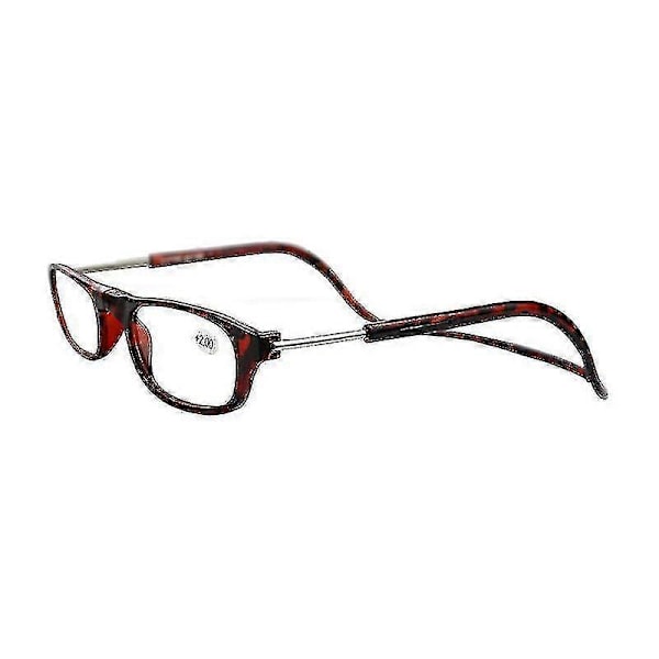 1.0~ 4.0 Hengende Magnetiske Lesebriller Front Snap Click Connect Nakke-Yvan Red 1.50 strength
