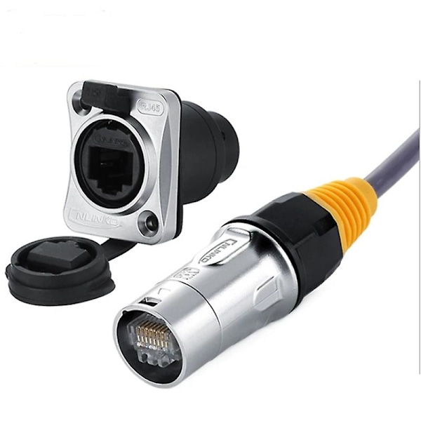 IP67 Nätverks RJ45 Vattentäta Kontakter / Ethernet RJ45 Vattentät Plugg + Vattentät Uttag för Utomhus