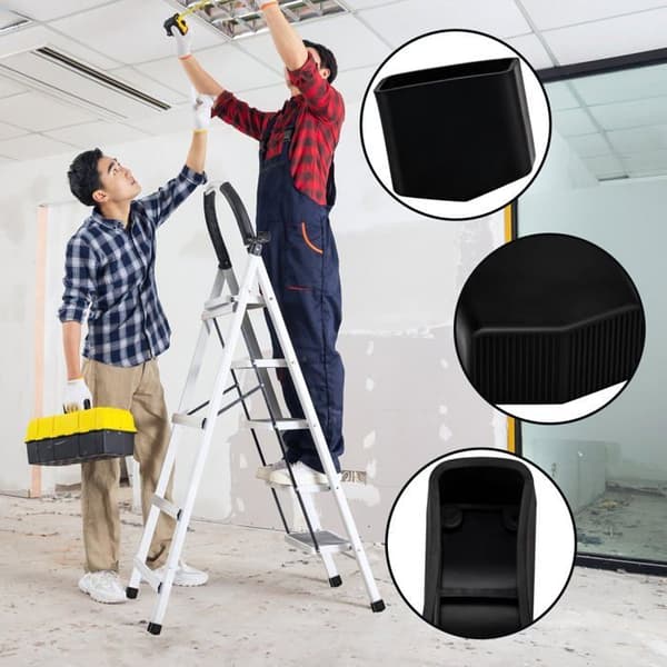 Stigefødder - 2 Stykker - Holdbart Gummi - Anti-slip og Beskyttende - Til Stiger med Firkantede Rør - 40x20mm