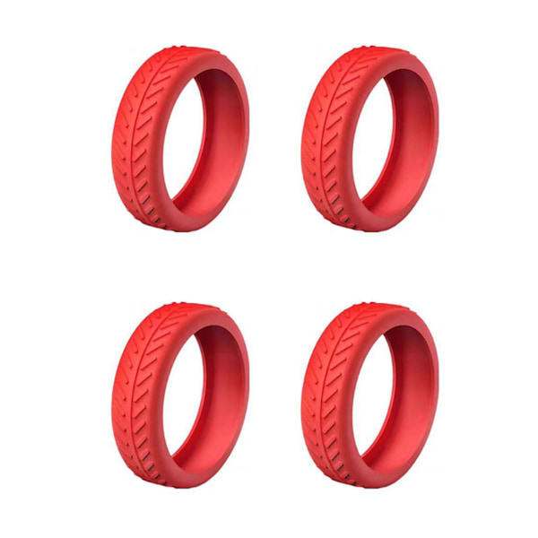 Mjuka silikonhjulskydd för resväska, ljuddämpande hjulskydd för affärsresor Red 4pcs