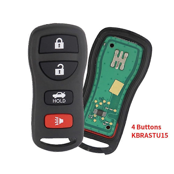 3/4-knapps Nyckelbricka Fjärrkontroll Ersättning för Nissan Quest Tiida Livina X-Trail Paladin 2003 2004 2005 2006 4 Button