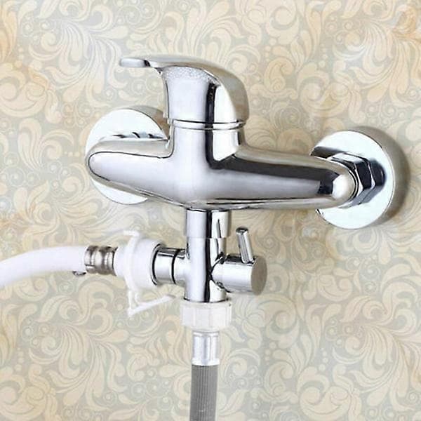 1 st Mässingsduschventil Med T-adapter G1/2\" Duscharm 3-vägs Omledningsventil Universal 3-vägs Mässing Kromplätering För Kök Badrum