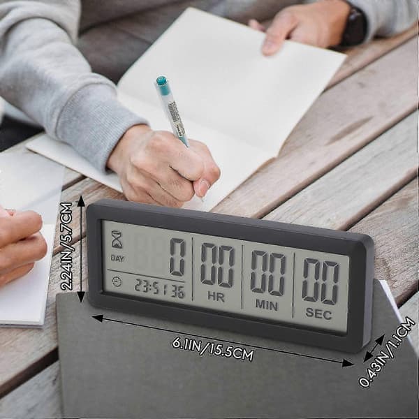 Stor Digital Nedräkningstimerklocka - 999 Nedräkningstimer För Examen Labb Kök (svart)