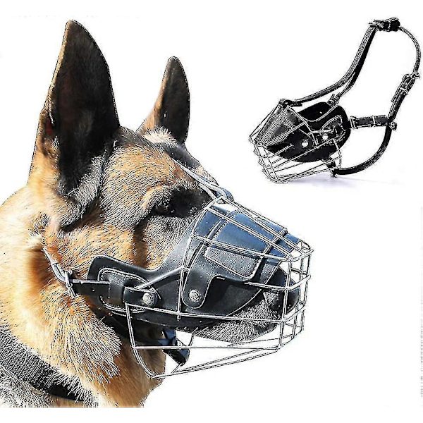 Super Metal Muzzle Hundmunkorgar Läder Munkorg För Stora HundarRUYUU L