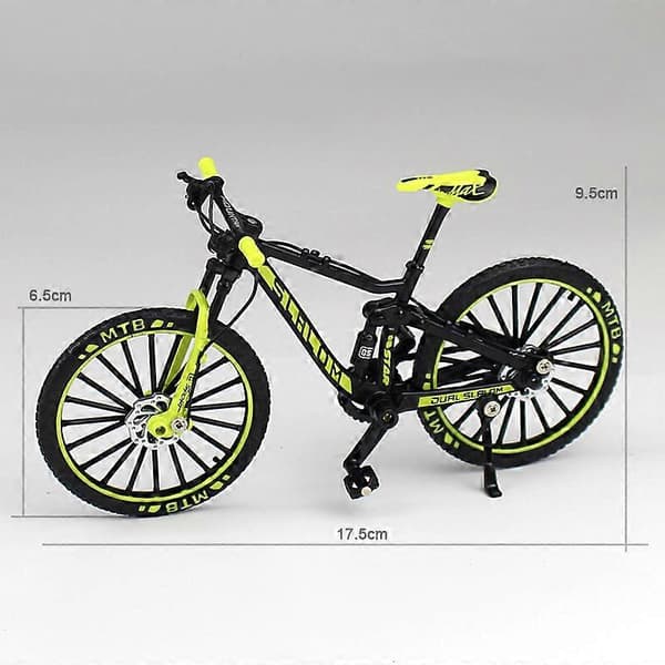 Mini 1:10 Legering Cykel Skala Model Desktop Simulation Ornament Finger Mountainbikes Legetøj Green