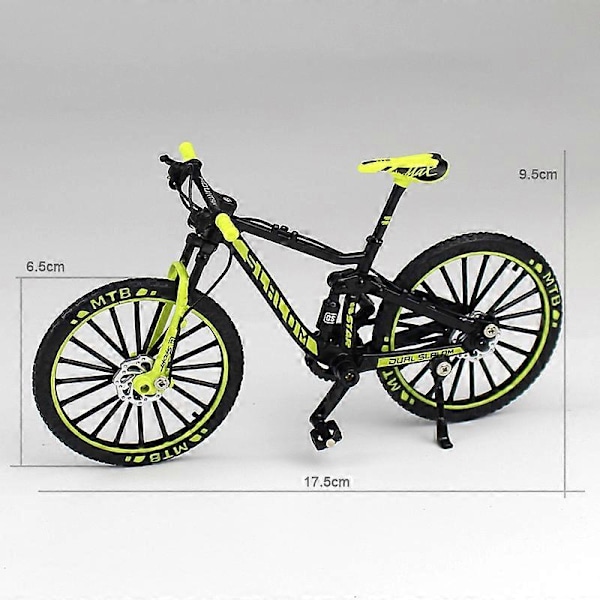 Mini 1:10 Legert Sykkel Skala Modell Skrivebordssimulering Ornament Finger Terrengsykler Leketøy Green