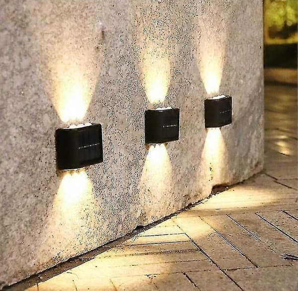 Solcelle Væglamper Op Ned Led Lamper, Vandtætte Udendørs Lamper Til Hus 8 LED